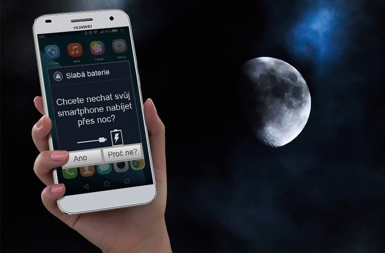 Nabíjení telefonu přes noc