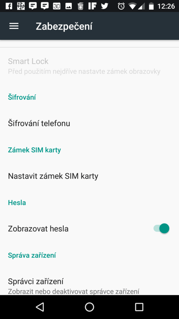 Šifrování telefonu
