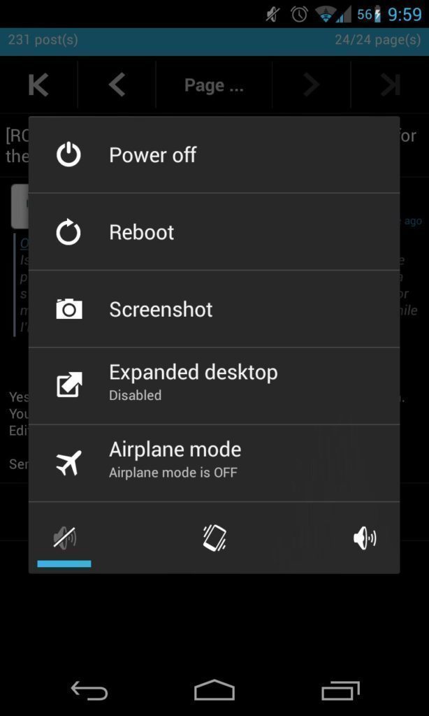Nabídka vypnutí v ROMce CyanogenMod