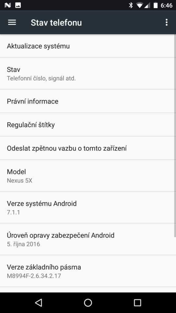 Android 7.1 Developer Preview 1 nainstalován