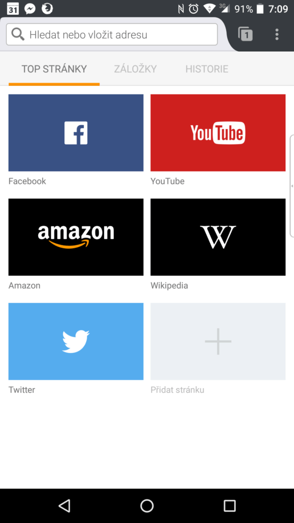 Firefox Aurora: úvodní stránka
