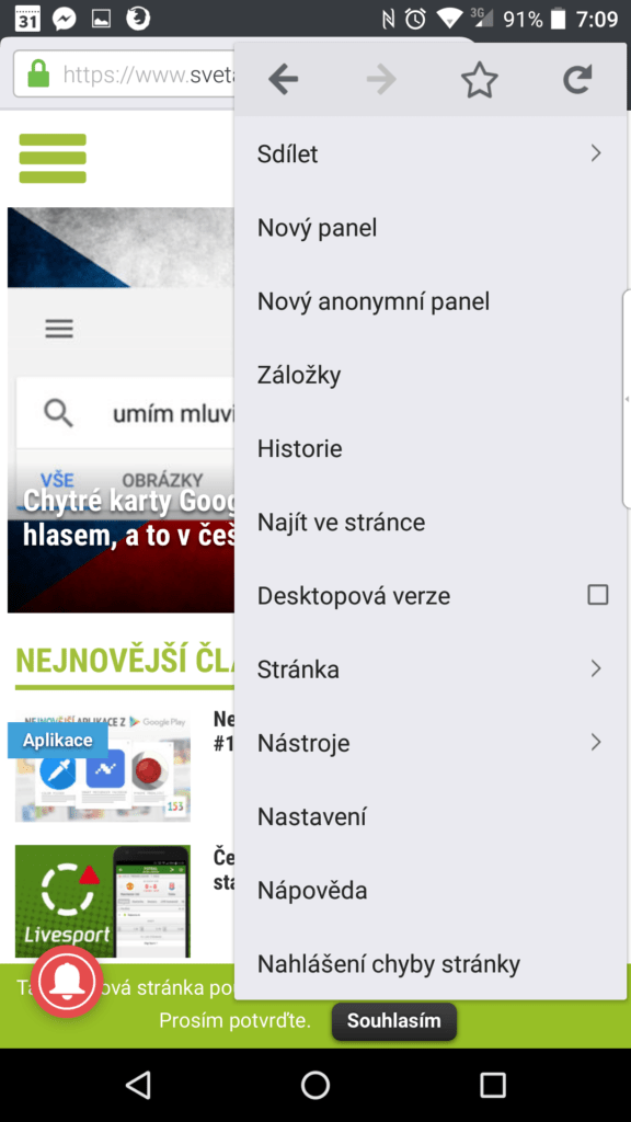 Kontextová nabídka