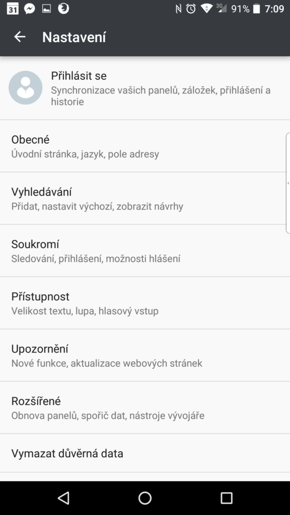 Možnosti nastavení