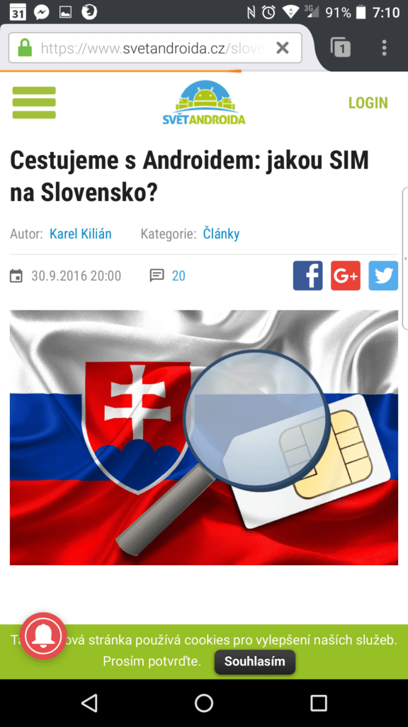 Otevřená webová stránka