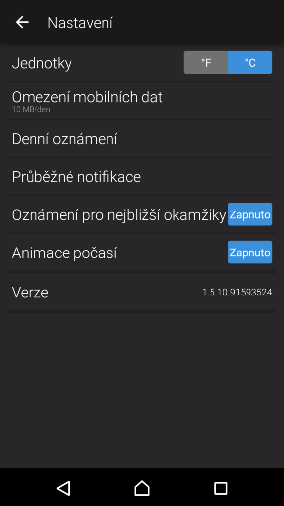 Možnosti nastavení