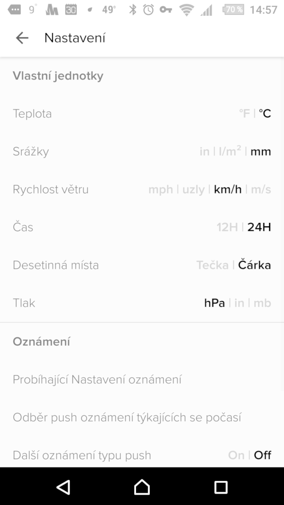 Možnosti nastavení