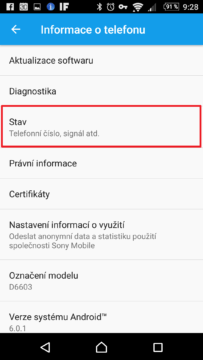 Přejděte do nabídky Stav