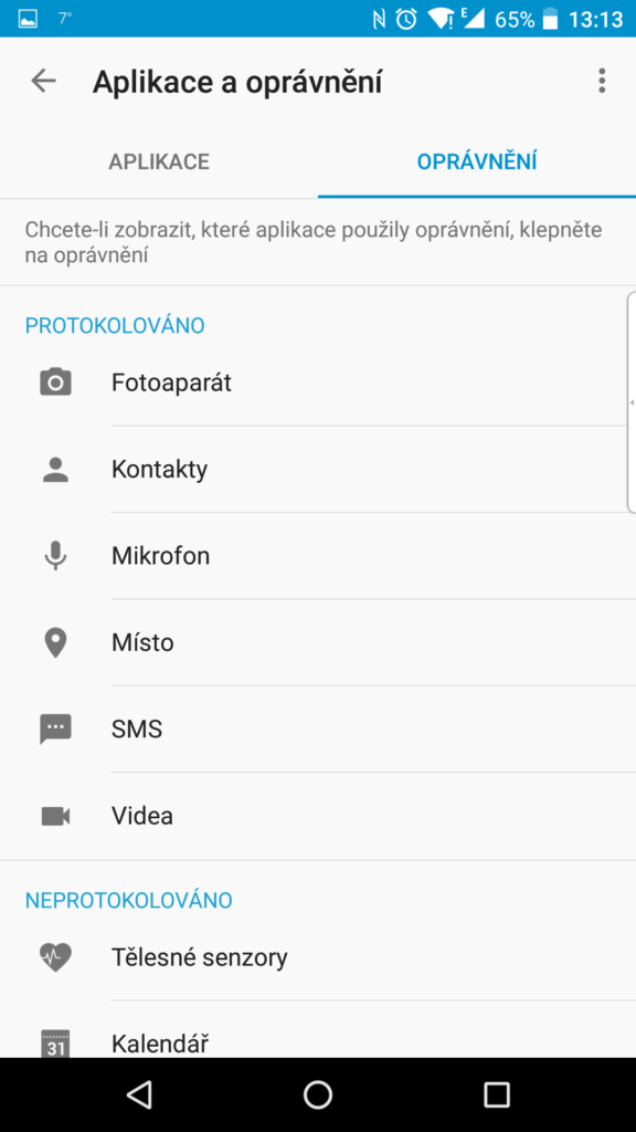Aplikace podle iprávnění