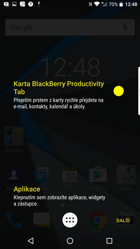 Představení prostředí: karta produktivity