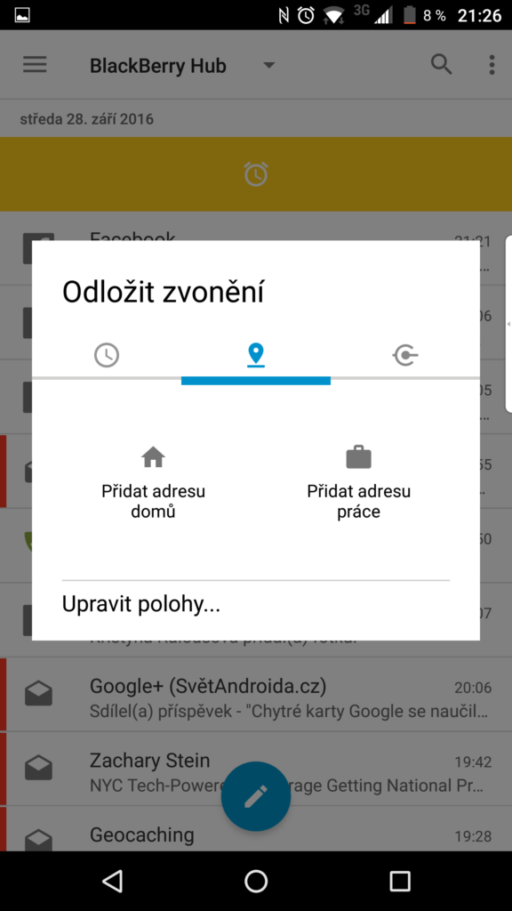 Odložení na zadané místo