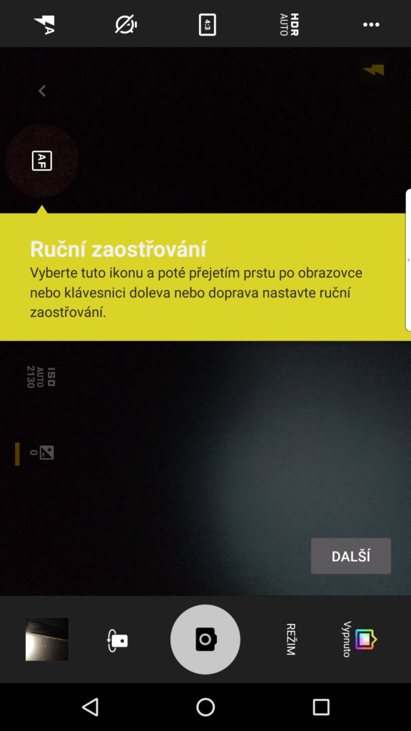 Ruční režim fotoaparátu