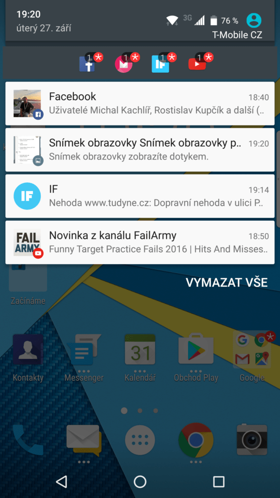 Oznamovací lišta