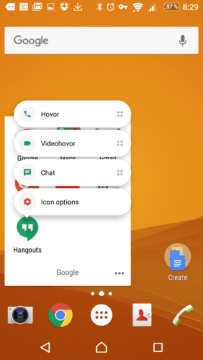 Nejnovější aktualizace Hangouts přinesla zkratky aplikací