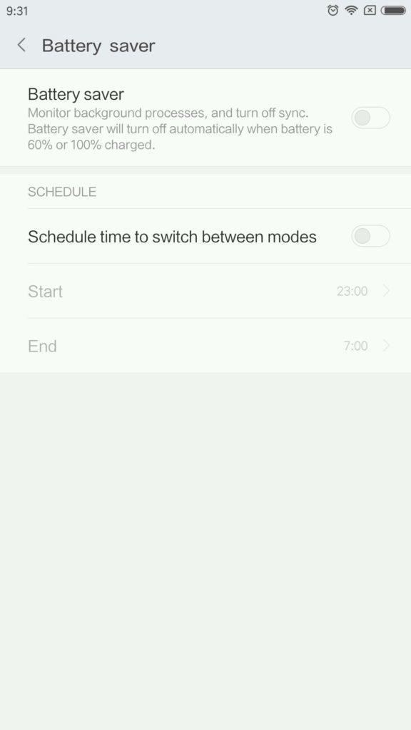 Xiaomi MI MIX baterie nastaveni 2