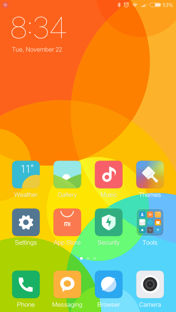Xiaomi Redmi 4 MIUI 8 hlavni obrazovka