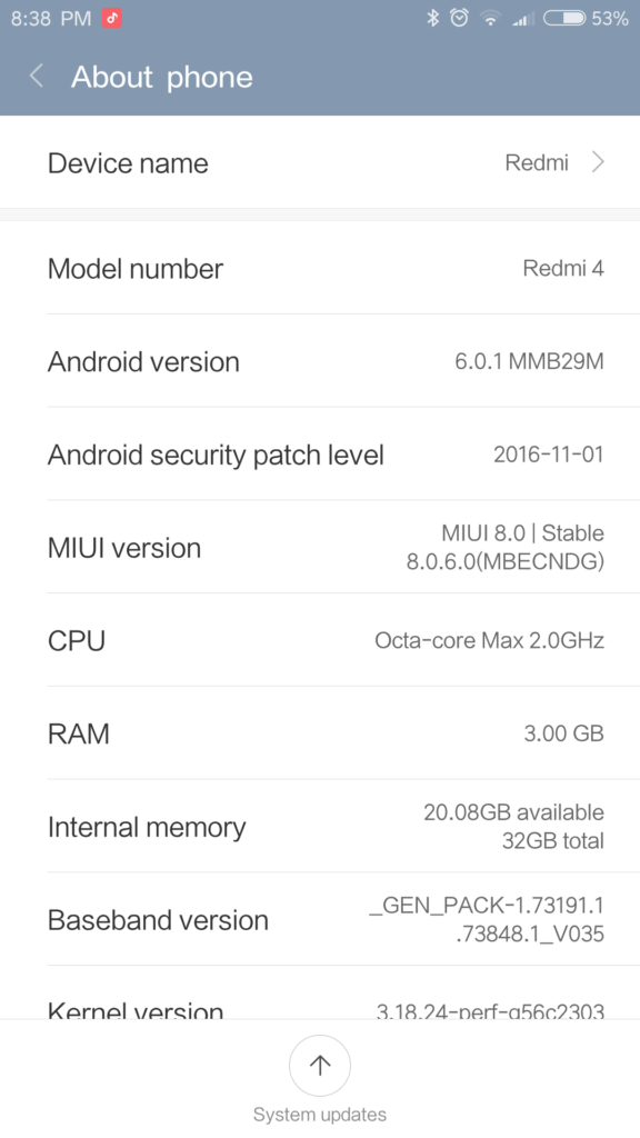 Xiaomi Redmi 4 MIUI 8 informace o telefonu