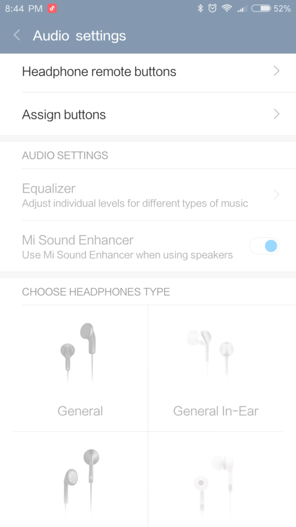 Xiaomi Redmi 4 MIUI 8 nastaveni sluchatek