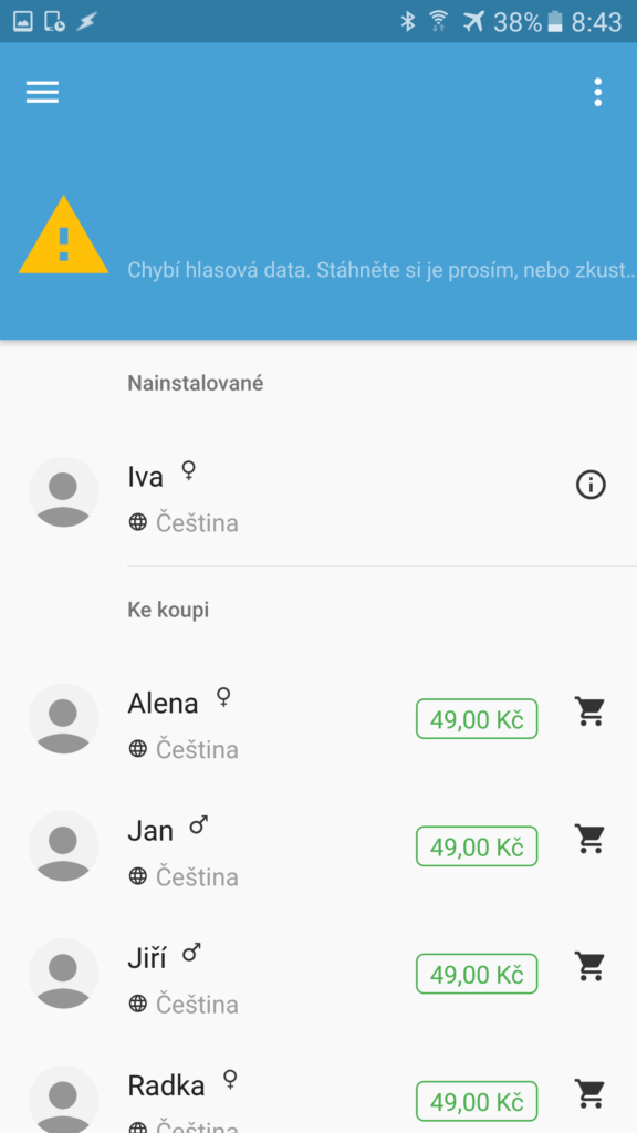 Chytra domacnost hlasovy vystup nastaveni tts 7