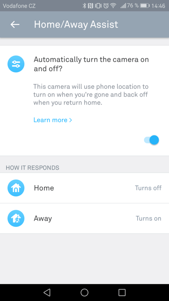 Nest Cam Indoor aplikace nastaveni 3