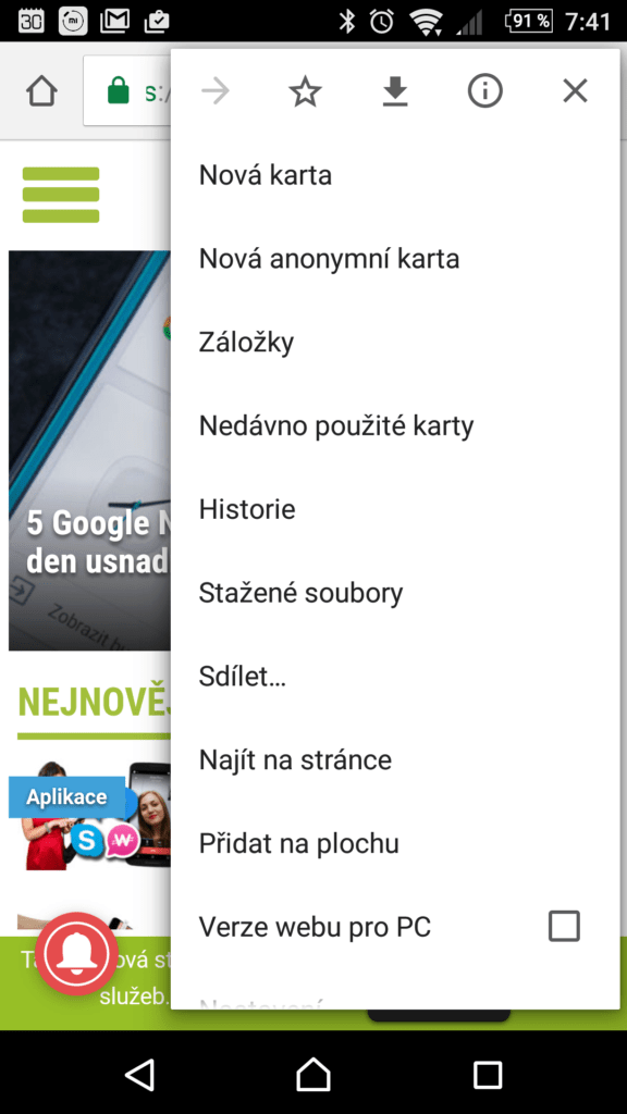 Nové tlačítko pro stažení stránky