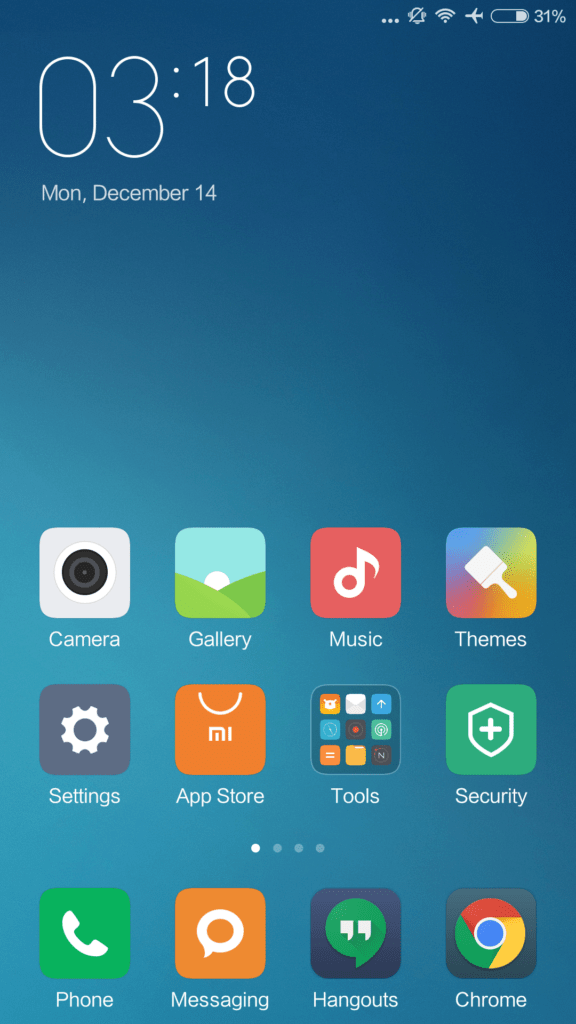 Xiaomi Redmi Note 3 systém domácí obrazovka