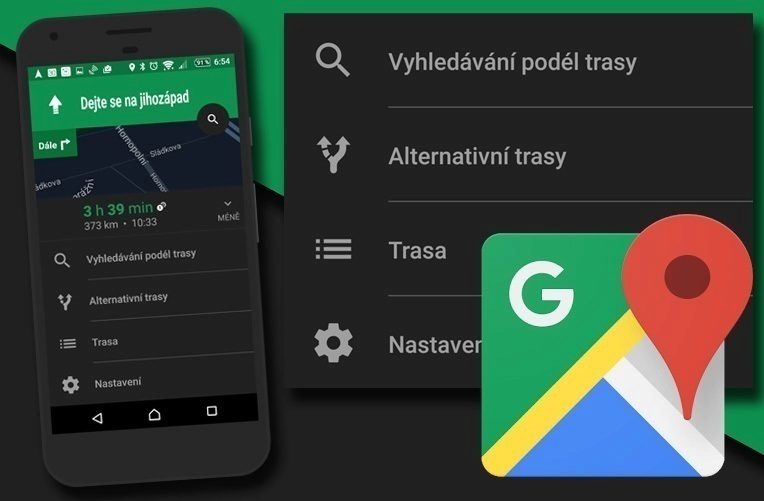nove rozhrani navigace mapy google ico