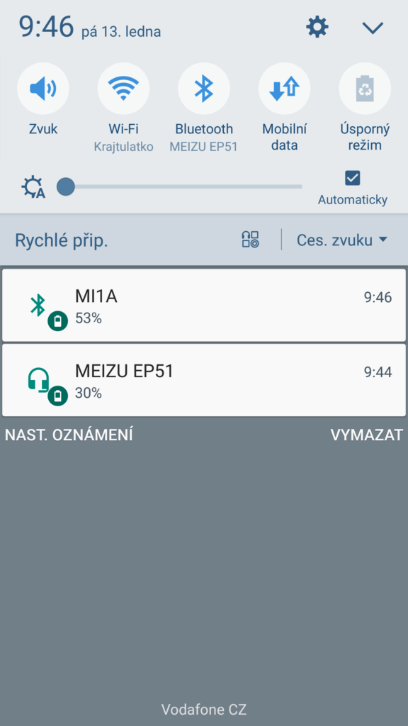Baton stav baterie bluetooth android 1