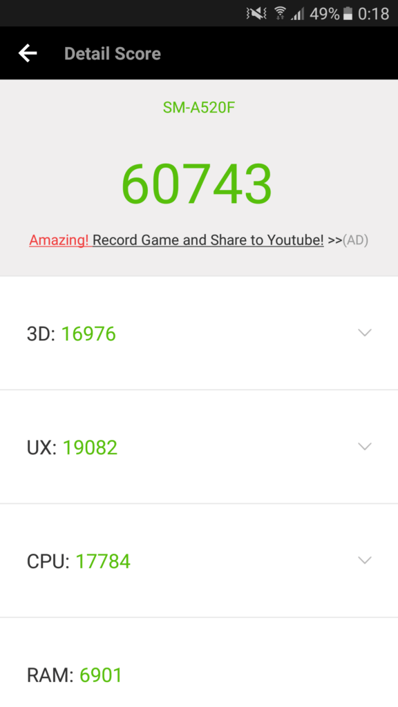 Galaxy A5 2017 Antutu
