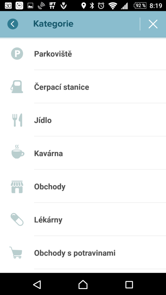 Seznam kategorií