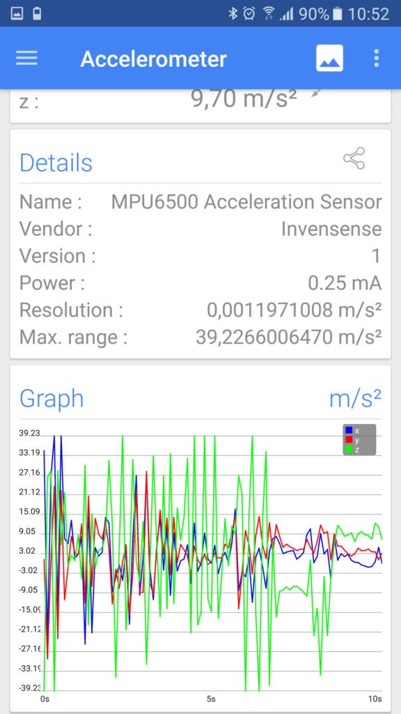 Sensors Multitool aplikace senzory 2