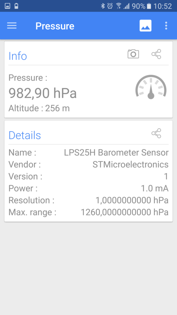 Sensors Multitool aplikace senzory 3