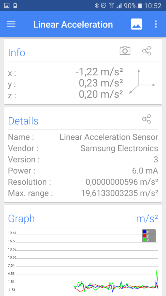 Sensors Multitool aplikace senzory 7