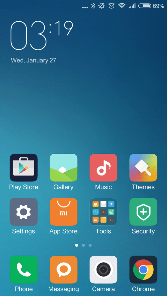 Xiaomi Redmi 3 systém domácí obrazovka