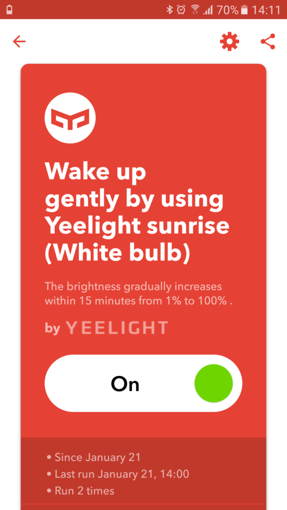 Xiaomi Yeelight LED IFTTT 2