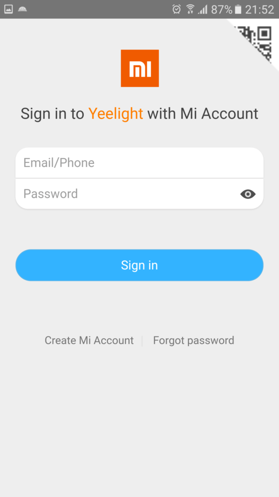Xiaomi Yeelight LED aplikace parovani 1