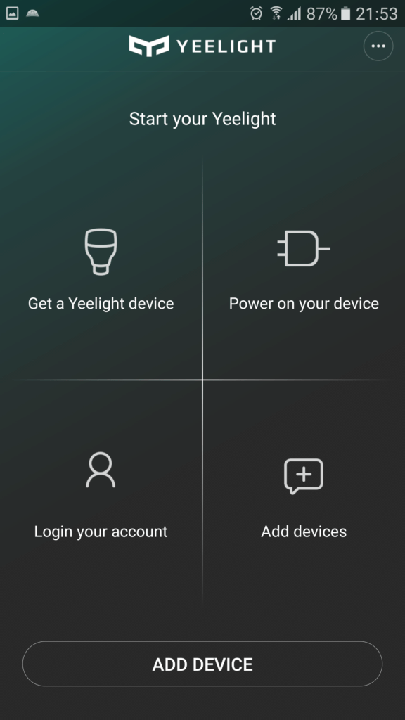 Xiaomi Yeelight LED aplikace parovani 2