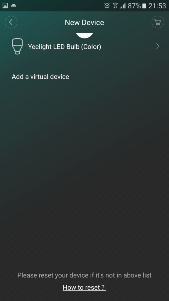 Xiaomi Yeelight LED aplikace parovani 3