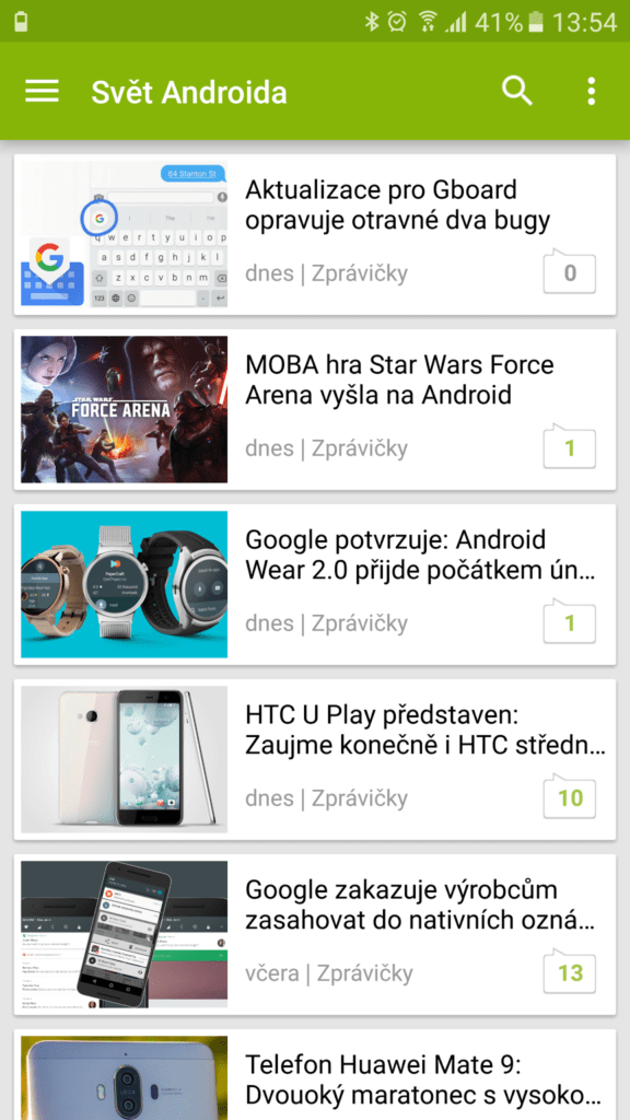 aplikace Svet Androida