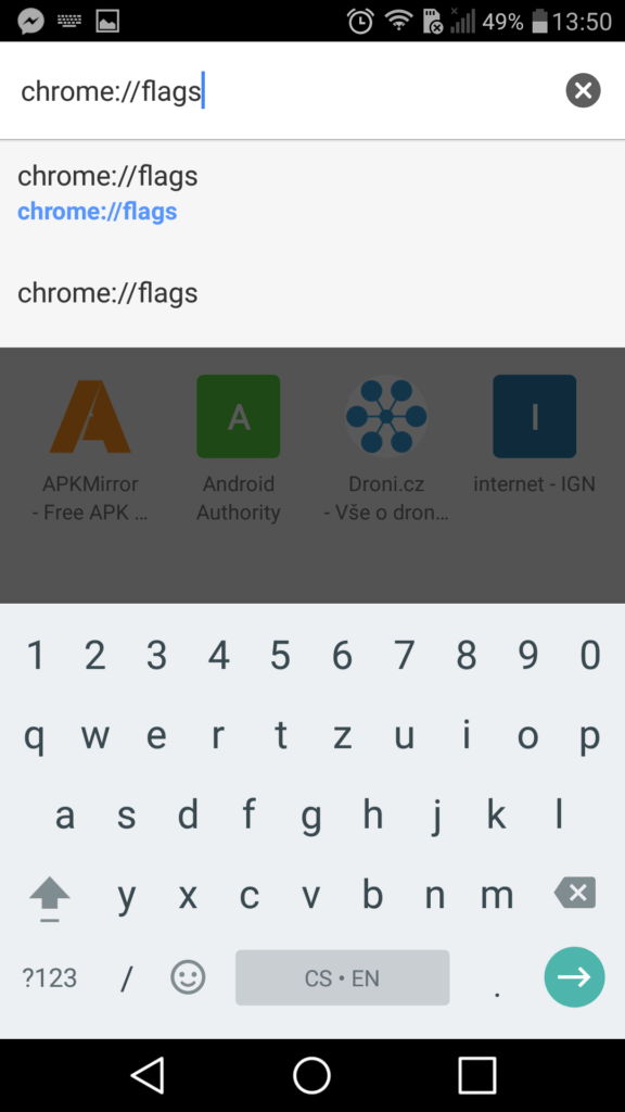 Google Chrome experimentalni funkce