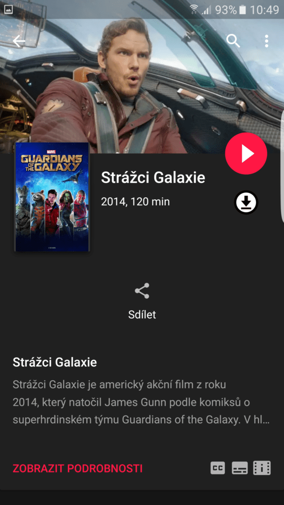 Google Play Movies tmavé téma 1