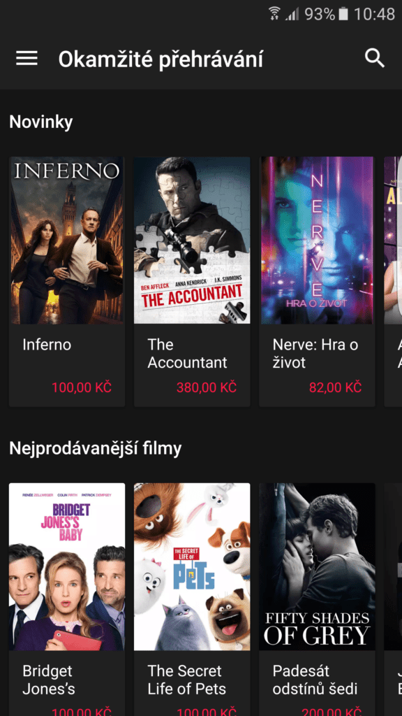 Google Play Movies tmavé téma 2