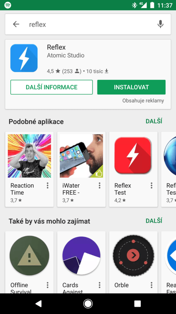 Obchod Play nový vzhled vyhledání