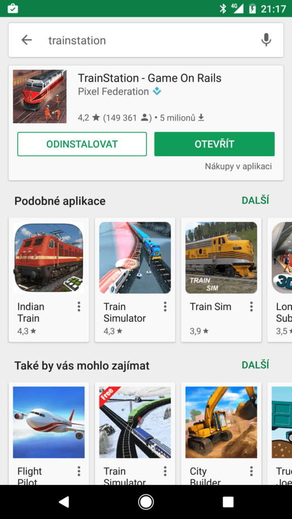 Obchod Play nový vzhled vyhledávání 2