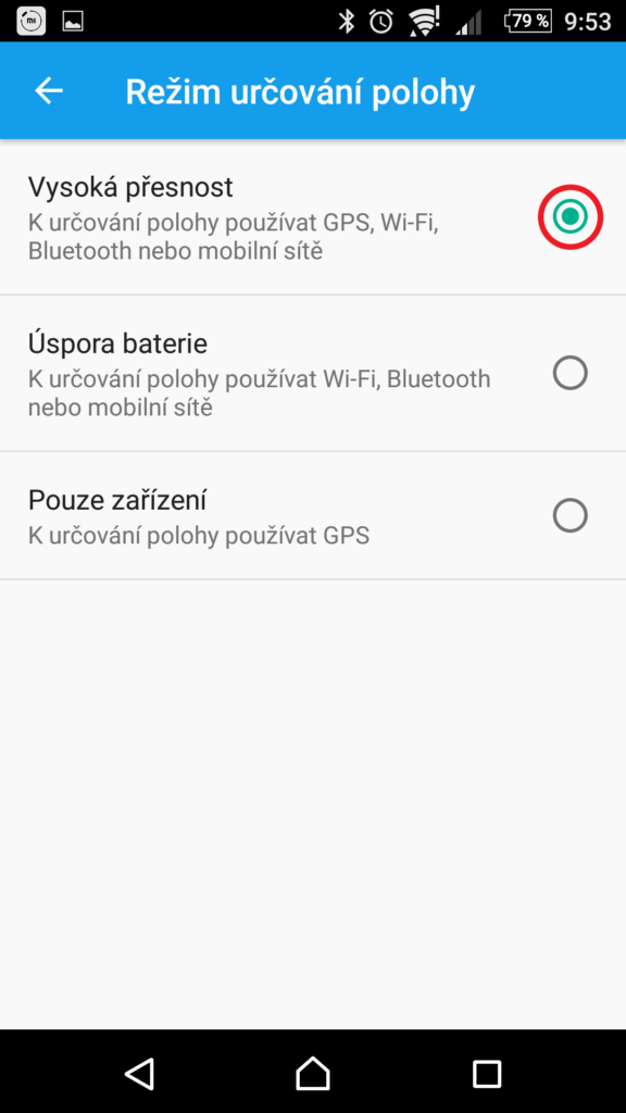 Zkontrolujte, že máte nastavenou vysokou přesnost
