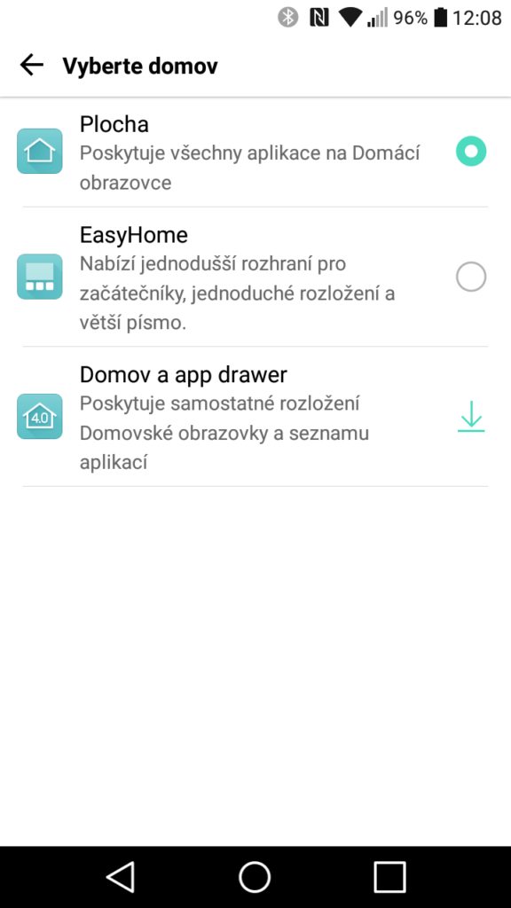 LG K10 2017 launcher nastavení 2