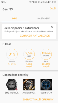 Samsung Gear S3 aplikace 1