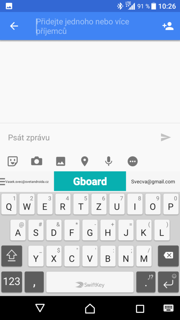 Xperia XZ klávesnice