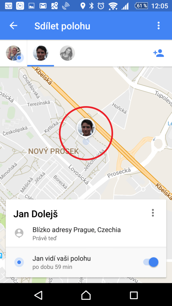 Zde vidíme Honzu Dolejše v mapě
