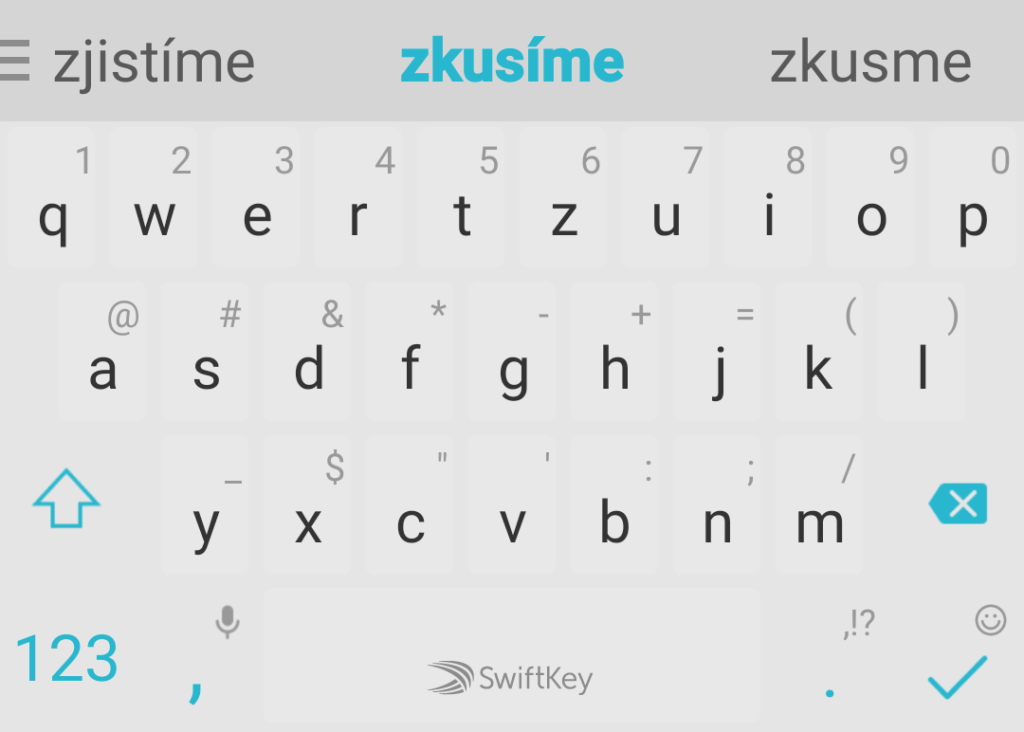 Při psaní tahem dostanete možnosti