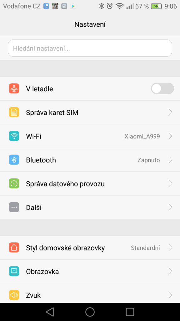 Honor 6X nastavení